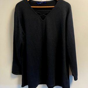 2/$30 💥 Penningtons black sweater simple sparkling top 2X